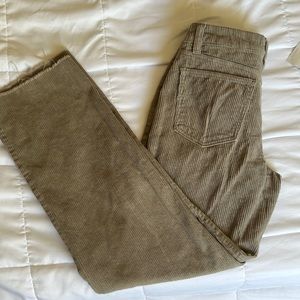 Corduroy Frayed Wide-Leg Pants